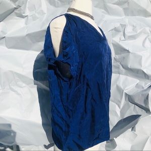 Allsaints Blue Cutout Sleeve Blouse